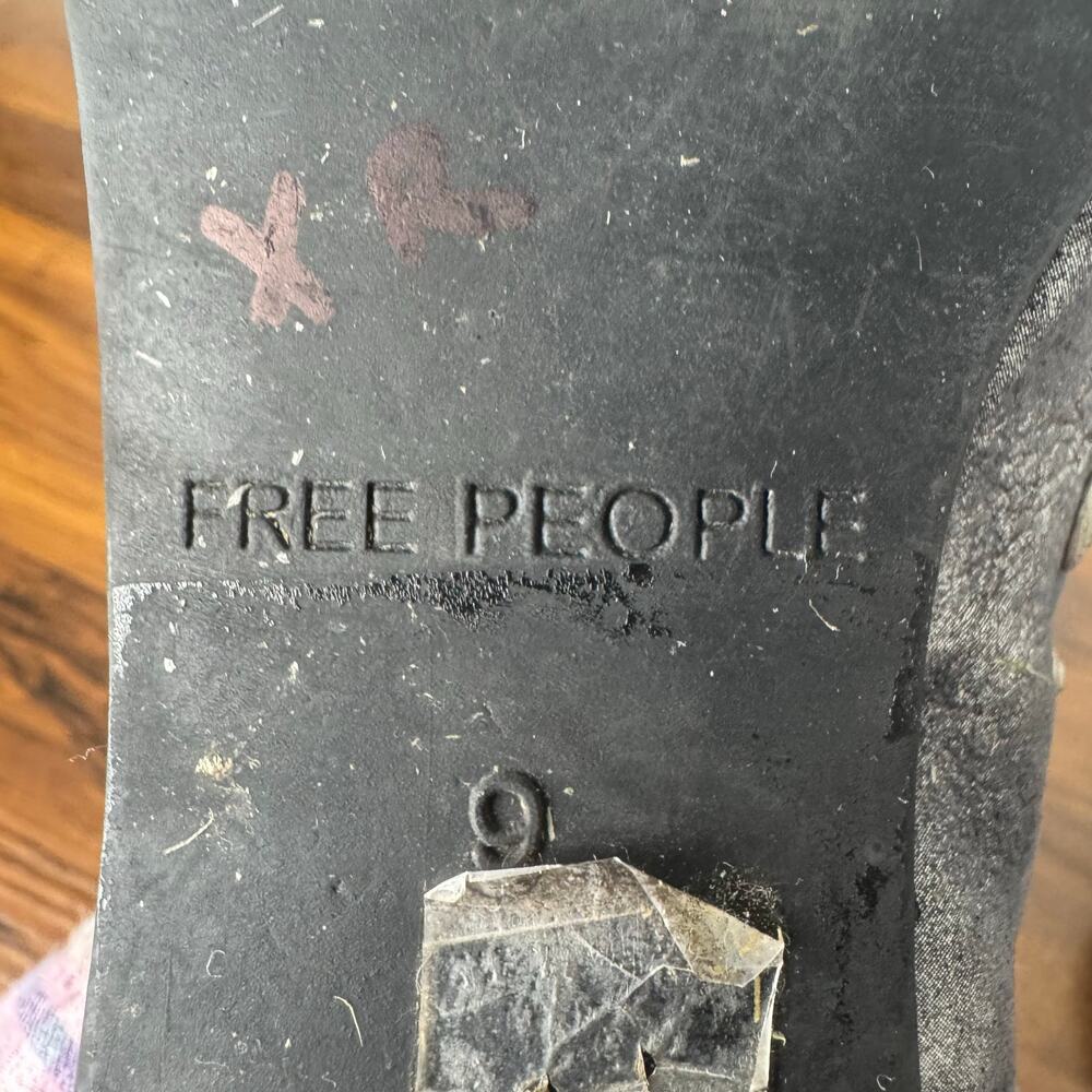 Free People Gray Distressed Studded Mary Jane Flats - Picture 6 of 9